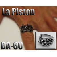 Ba-060, Bague tête de mort La Piston acier inoxidable